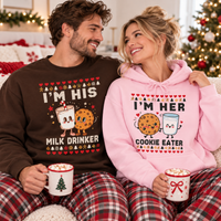 Funny Milk Drinker & Cookie Eater Christmas Sweatshirt & Hoodie - Matching Couple Gift