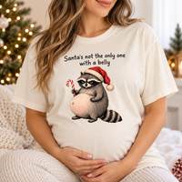 Santa Belly Raccoon Comfort Colors Shirt – Funny Christmas Pregnancy Gift