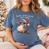 Santa Belly Raccoon Comfort Colors Shirt – Funny Christmas Pregnancy Gift