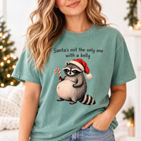 Santa Belly Raccoon Comfort Colors Shirt – Funny Christmas Pregnancy Gift