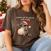 Santa Belly Raccoon Comfort Colors Shirt – Funny Christmas Pregnancy Gift