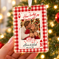 Personalized How Lucky Are We Photo Ornament – Couple Christmas Gift
