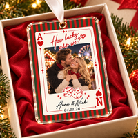 Personalized How Lucky Are We Photo Ornament – Couple Christmas Gift