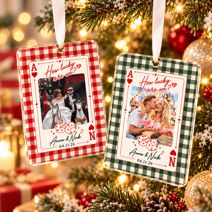 Personalized How Lucky Are We Photo Ornament – Couple Christmas Gift