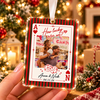 Personalized How Lucky Are We Photo Ornament – Couple Christmas Gift