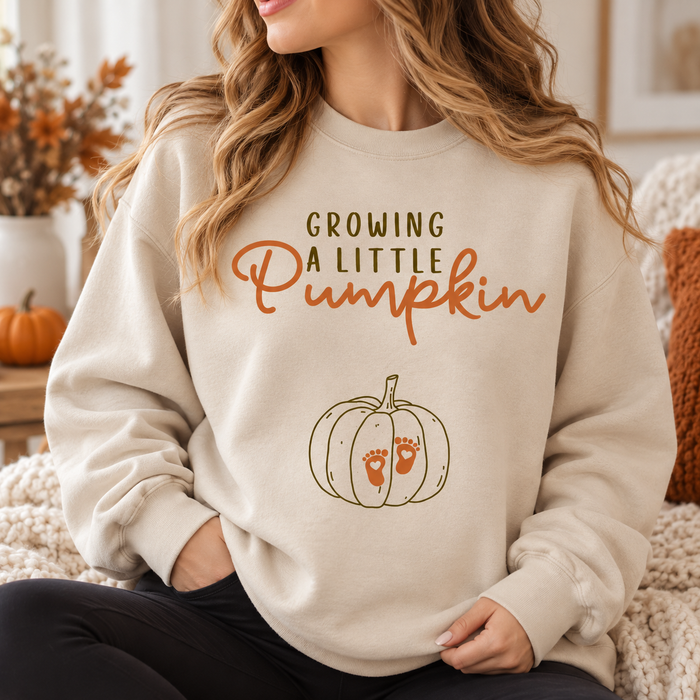Growing a Little Pumpkin Fall Maternity Sweatshirt – Pregnancy Reveal