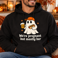 Funny Ghost Halloween Pregnancy Sweatshirt & Hoodie, Matching Couple Sweaters, Mom Dad Baby Announcement Outfit