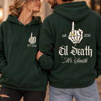 Custom Til Death Mr & Mrs Sweatshirt & Hoodie – Gothic Newlywed Set
