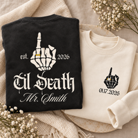 Custom Til Death Mr & Mrs Sweatshirt & Hoodie – Gothic Newlywed Set