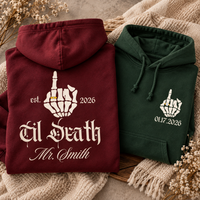 Custom Til Death Mr & Mrs Sweatshirt & Hoodie – Gothic Newlywed Set