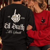 Custom Til Death Mr & Mrs Sweatshirt & Hoodie – Gothic Newlywed Set