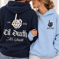 Custom Til Death Mr & Mrs Sweatshirt & Hoodie – Gothic Newlywed Set