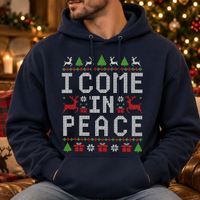 Matching Christmas Couple Sweatshirts, Come in Peace Ugly Christmas Sweaters, Funny Holiday Gift for Couples
