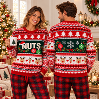 Chest Nuts Christmas Couple Ugly Sweater - Funny Matching His & Hers Holiday Sweatshirt