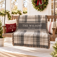 Personalized Family Woven Blanket, Wedding Anniversary Gift