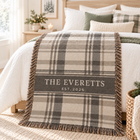 Personalized Family Woven Blanket, Wedding Anniversary Gift