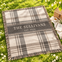 Personalized Family Woven Blanket, Wedding Anniversary Gift