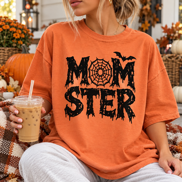 Momster & Dadcula Halloween Comfort Colors Shirts, Matching Mom Dad Couple Tees, Funny Spooky Family Gift
