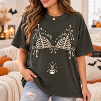 Skeleton Halloween Pregnancy Announcement Comfort Colors Shirt, Skeleton Maternity Tee, Spooky Mom to Be Gift