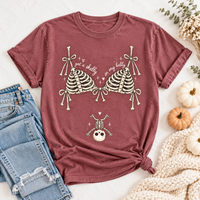 Skeleton Halloween Pregnancy Announcement Comfort Colors Shirt, Skeleton Maternity Tee, Spooky Mom to Be Gift