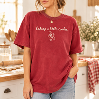 Christmas Pregnancy Announcement Comfort Colors T-Shirt, Baking a Little Cookie Maternity Tee, Holiday Baby Reveal Gift