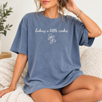 Christmas Pregnancy Announcement Comfort Colors T-Shirt, Baking a Little Cookie Maternity Tee, Holiday Baby Reveal Gift