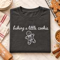 Christmas Pregnancy Announcement Comfort Colors T-Shirt, Baking a Little Cookie Maternity Tee, Holiday Baby Reveal Gift