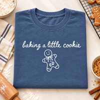 Christmas Pregnancy Announcement Comfort Colors T-Shirt, Baking a Little Cookie Maternity Tee, Holiday Baby Reveal Gift