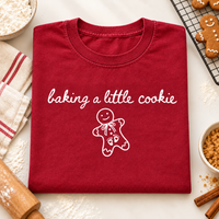 Christmas Pregnancy Announcement Comfort Colors T-Shirt, Baking a Little Cookie Maternity Tee, Holiday Baby Reveal Gift