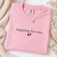 Napping For Two Pregnancy Announcement Comfort Colors Shirt, Mom to Be Tee, Baby Shower Gift