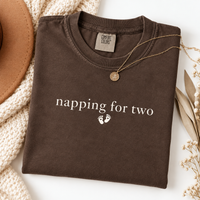 Napping For Two Pregnancy Announcement Comfort Colors Shirt, Mom to Be Tee, Baby Shower Gift