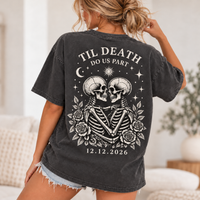 Personalized Til Death Skeleton Couple Shirt – Custom Initials & Date