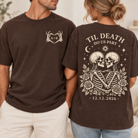 Personalized Til Death Skeleton Couple Shirt – Custom Initials & Date