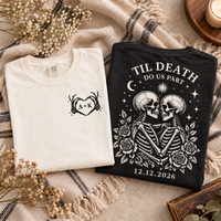 Personalized Til Death Skeleton Couple Shirt – Custom Initials & Date