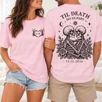Personalized Til Death Skeleton Couple Shirt – Custom Initials & Date