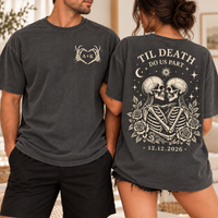 Personalized Til Death Skeleton Couple Shirt – Custom Initials & Date