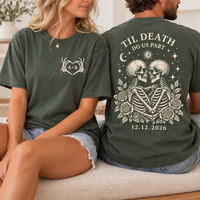 Personalized Til Death Skeleton Couple Shirt – Custom Initials & Date