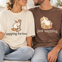 Napping for Two & Just Napping Silly Goose Pregnancy Couple Tees
