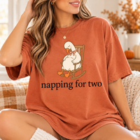 Napping for Two & Just Napping Silly Goose Pregnancy Couple Tees