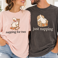 Napping for Two & Just Napping Silly Goose Pregnancy Couple Tees