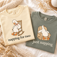 Napping for Two & Just Napping Silly Goose Pregnancy Couple Tees