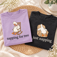 Napping for Two & Just Napping Silly Goose Pregnancy Couple Tees