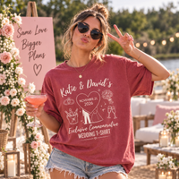 Personalized Exclusive Commemorative Wedding Shirt, Custom Couple Names & Date Tee, Wedding Toss Shirt, Reception Guest & Bridal Party Gift