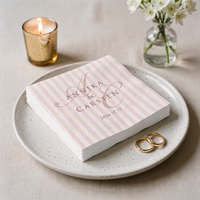 Personalized Wedding Cocktail Napkins, Custom Names & Date Beverage Napkins, Bridal Shower & Engagement Party Decor