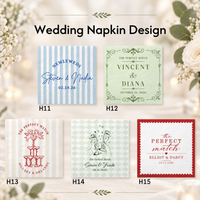 Personalized Wedding Napkins Decor, Custom Names & Date Cocktail Napkins, Bridal Shower and Wedding Reception Party Decor