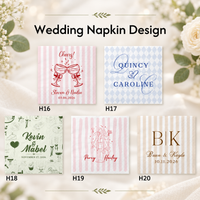 Personalized Wedding Napkins Decor, Custom Names & Date Cocktail Napkins, Bridal Shower and Wedding Reception Party Decor