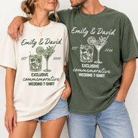 Personalized Cocktail Wedding Shirt, Custom Couple Names & Year Comfort Colors Tee, Wedding Toss & Newlywed Keepsake Gift