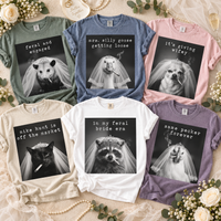 Funny Sarcastic Animal Bachelorette Shirts, Matching Smoking Bride & Crew Tees, Animal Meme Girls Trip Party Shirts