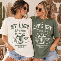 Personalized Last Rodeo Bachelorette Shirts, Custom Cowgirl Bride & Crew Tees, Western Bridal Party Gift