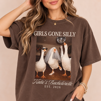 Girls Gone Silly Goose Bachelorette Shirt, Custom Funny Bride & Bach Tee, Matching Bridal Party Gift